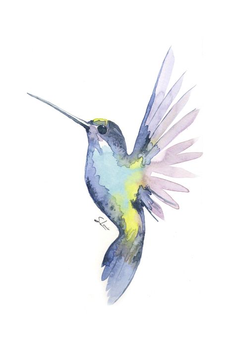 Behance Illustration, Watercolor Hummingbird, Hummingbird Painting, Bird Watercolor Paintings, Watercolor Flowers Tutorial, Diy Watercolor Painting, Watercolor Paintings Easy, Humming Bird, Watercolor Art Lessons