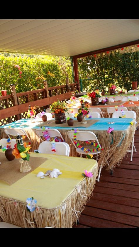 Tiki Party Decorations, Luau Decorations, Hawaiian Party Theme, Luau Party Decorations, Birthday Party Table, Aloha Party, Centerpieces Ideas, Hawaiian Party Decorations, Luau Theme Party