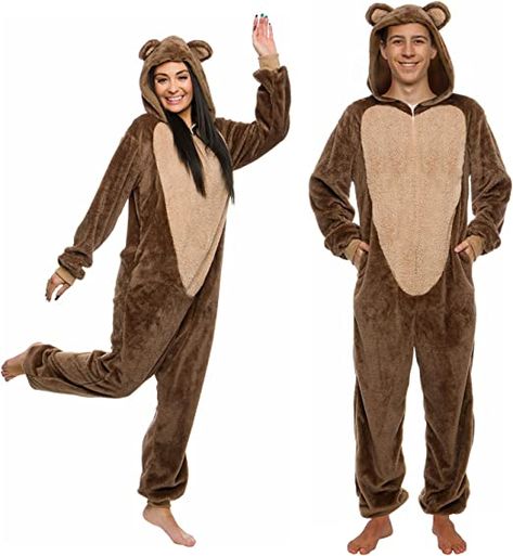 Family Bear Costume, Teddy Bear Onesie, Womens Onesie, Animal Halloween Costumes, Onesie Costumes, Animal Onesie, Animal Pajamas, Suit Costume, Union Suit