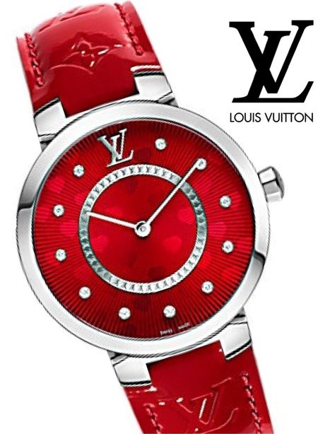 Louis Vuitton 2015 - Timepiece Louis Vuitton Watches, Red Watch, Olivia Burton, Stylish Watches, Exclusive Jewelry, Beautiful Watches, Watch Collection, Watches Jewelry, Vuitton Handbags