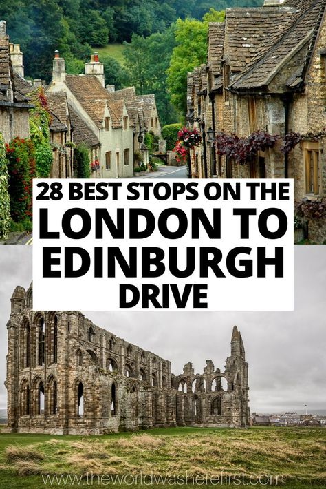 Driving from London to Edinburgh? Going on a London to Scotland road trip? These are the best places to visit between London and Edinburgh including (but not limited to!) Oxford, Cambridge, York, the Lake District, and some charming hidden gems! London To Scotland, Cottage English, Road Trip Uk, Trip To Scotland, Scotland Vacation, Scotland Road Trip, Countryside Cottage, United Kingdom Travel, Visit Scotland