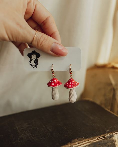 Mushroom Monday 🍄 This cutie pair was sold at the market over the weekend! I have a lot of fun making these types of earrings. The details and shapes are all formed using my hands. The satisfaction ✨🤌🏻 #coalcampcollective Mushroom Jewelry, Mushroom Earrings, Types Of Earrings, The Details, The Weekend, Stuffed Mushrooms, Quick Saves