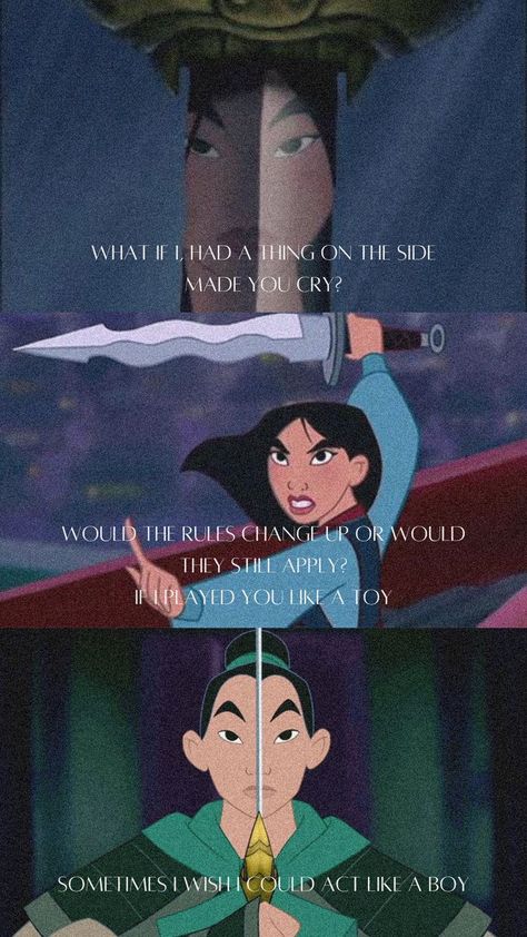 Tomboy Movie, Mulan Quotes, Mulan Aesthetic, Mulan Movie, Hua Mulan, Disney Pixar Characters, Music Power, Mulan Disney, Pixar Characters