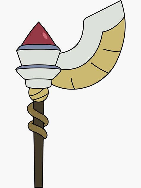 "Golden Guard Staff" Sticker by InsideTheVector | Redbubble Golden Guard Staff, The Owl House Staff, Golden Guard Cosplay, Owl House Staff, Owl House Golden Guard, Guard Gifts, Golden Guard, Dragon House, Samantha Pics