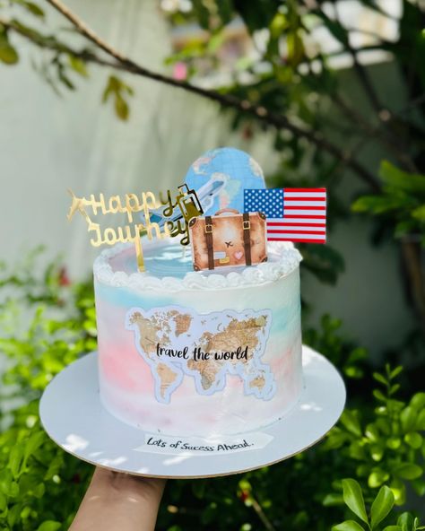 Bon voyage.🛫🇺🇸 #america #cake #newyork #aesthetics #fyp #explore #instagram #bonvoyage #fazidelights Bon Voyage Cake, America Cake, Happy Travels, Cake Decorating, Cake, Quick Saves, Instagram