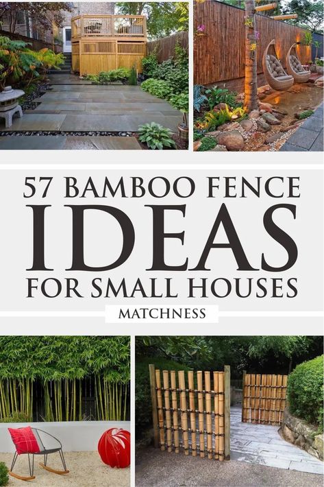 57 Bamboo Fence Ideas for Small Houses - Matchness.com Zen Fence Ideas, Bamboo Crafts Decor Wall Art, Bamboo Fence Design, Bamboo Garden Ideas, Bamboo Fence Ideas, Bamboo Privacy Screen, Ideas For Small Houses, Bamboo Screening Fence, Bamboo Privacy Fence