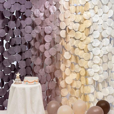 Circle Garland Backdrop, Paper Circle Garland, Paper Circle, Circle Garland, Woodland Birthday Party, Garland Backdrops, Woodland Birthday, Hanging Garland, Paper Garland