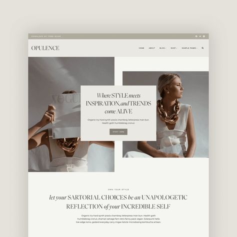 Opulence is a beautiful, responsive WordPress blog theme for bloggers and influencers. It features a modern design, multiple layouts, and a variety of customization #Blog_Page_Design #Branding_Examples #Health_Goth #Ipad_Mockup Health Goth, Ipad Mockup, Blog Themes Wordpress, Blog Layout, Blog Categories, Template Site, Blog Template, Wordpress Theme Design, Blog Themes