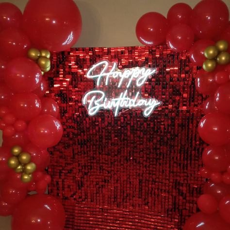 Red Hot Party Theme, 16 Birthday Party Ideas Red, Red Birthday Decoration Ideas, Red 30th Birthday Ideas, Red Theme Party Decorations, 21st Birthday Red Theme, All Red Birthday Party, Red And Black Sweet 16 Cake, Red Party Aesthetic Ideas