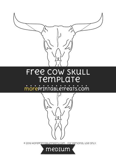 Cow Skull Template - Medium Cow Skull Pumpkin Carving, Bull Head Decor, Animal Skull Decor, Fabric Creation, Skull Template, Middle School Projects, Hat Burning, Bison Skull, String Art Templates