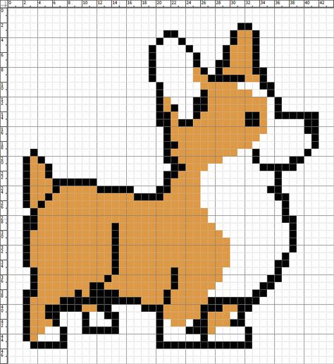 corgi x-stitch pattern | If any of you are interested in a l… | Flickr Corgi Cross, Pola Kristik, Pixel Pattern, Pixel Art Pattern, Cross Stitch Animals, Pembroke Welsh Corgi, Cross Stitch Patterns Free, Free Cross Stitch, Knitting Charts