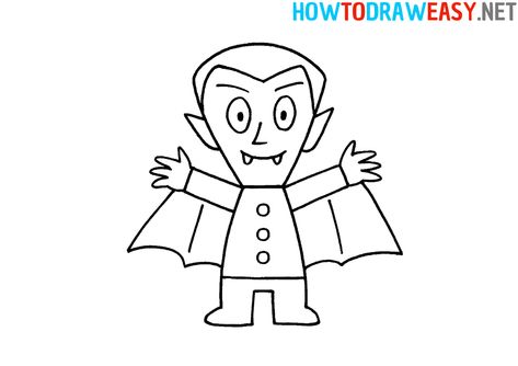 How to Draw a Vampire Easy #Vampire #VampireDrawing #EasyVampireDrawing #HowtoDrawaVampire #VampireDrawingforKids #EasyDrawingTutorials #StepbyStepVampireDrawing #HowtoDrawDracula #DraculaDrawing #Vampires Simple Vampire Drawing, Cartoon Vampire Drawing, Dracula Drawing Easy, Vampire Easy Drawings, Vampire Painting Easy, How To Draw A Vampire, Vampire Drawing Easy, Vampire Doodle, Dracula Drawing