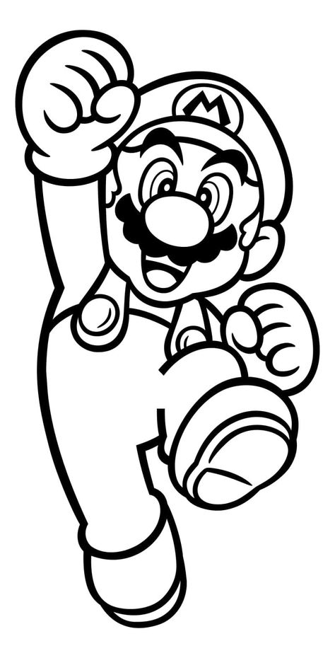 Super Mario Tattoo Ideas Black And White, Mario Outline, Super Mario Coloring, Mario Coloring, Super Mario Coloring Pages, Mario Bros Party, Mario Coloring Pages, Idee Cricut, Super Mario Art