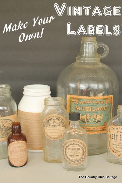 Make Your Own Vintage Labels. I can't wait...perfect for our bathroom!!! Thanks, Rachael!!! Etiquette Vintage, Folding Origami, Country Chic Cottage, Vintage Bottles, Vintage Diy, Printable Labels, Diy Vintage, Vintage Crafts, Vintage Printables