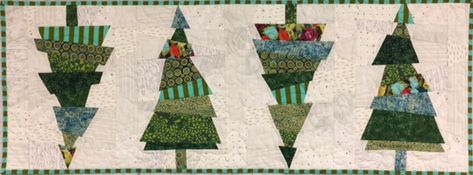 Crazy Christmas Tree Pattern, Crazy Christmas Trees Quilt Pattern, Crazy Christmas Trees Table Runner, Crazy Christmas Trees, Christmas Tree Quilt Pattern, Christmas Tree Quilt Block, Tree Quilt Block, Basic Sewing Kit, Tree Quilt Pattern