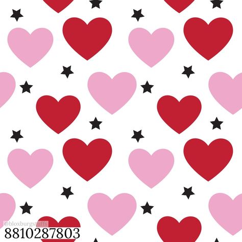 Bloxburg Heart Wallpaper Decal Codes, Bloxburg Heart Decal Codes, Bloxburg Valentines Decal Codes, Roblox Builds, Roblox Decals, House Decals, Valentine Picture, Decal Codes, Heart Decals