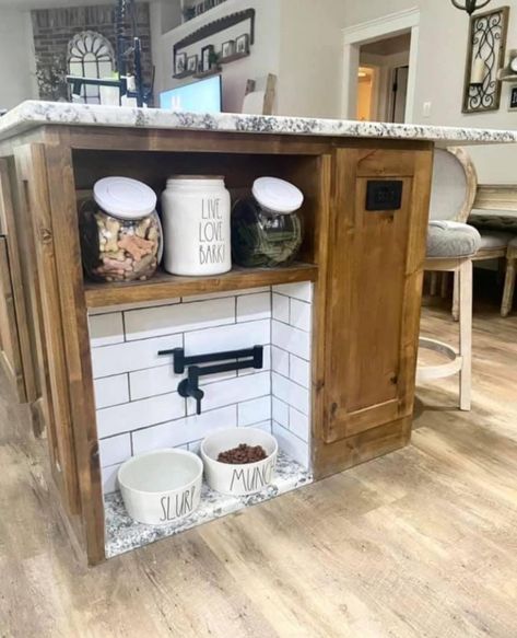 Dog Water Station, Dog Station, Dog Food Station, Pet Station, Kitchen Built In, Dog Feeding Station, Dog Kitchen, Water Station, Built In Cabinet