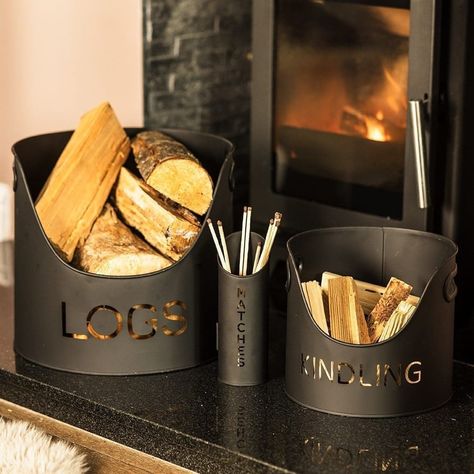 Get ready for the colder nights approaching with our fireside set 🔥 #coldnight #coldnights #cosynights #cosynightin #fire #woodfired #homedecor #housedecor #homeinspo #homeinspiration #marcopaul Matchstick Holder, Tools Aesthetic, Bathroom Clock, Clean Fireplace, Accessories For Home, Log Holder, Bird Bath Garden, Fire Equipment, Wooden Log