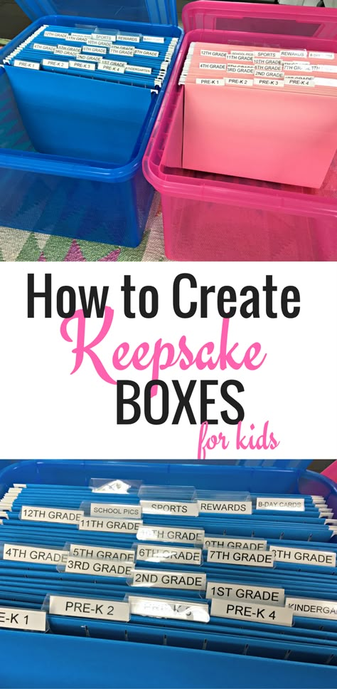 How to create a keepsake box or memory box for kids Kids School Organization, Kids School Papers, School Keepsake, Kids Memories, School Memories, Organization Kids, Baby Organization, Baby Memories, Baby Keepsake