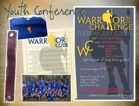 Lds Youth Conference Ideas, Stripling Warriors, Primary Activity, Conference Ideas, Lds Yw, Youth Conference, Lds Youth, Women Activities, Women Warriors