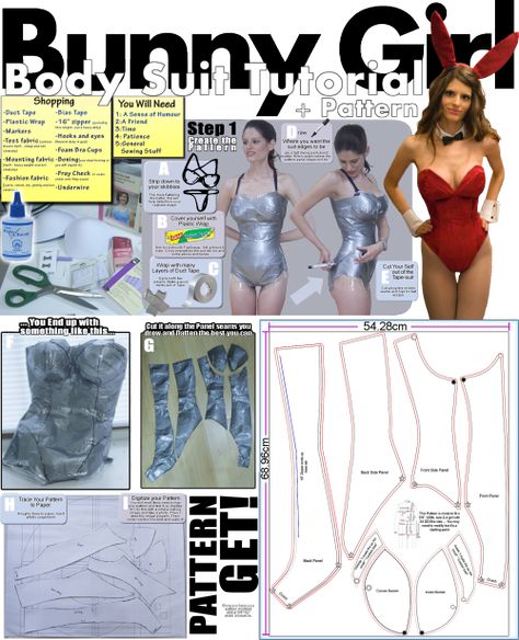 Bunny Suit Tutorial, Cosplay Techniques, Suit Tutorial, Bodysuit Diy, Cosplay Patterns, Sewing Aesthetic, Bodysuit Pattern, Corset Sewing Pattern, Fashion Design Template