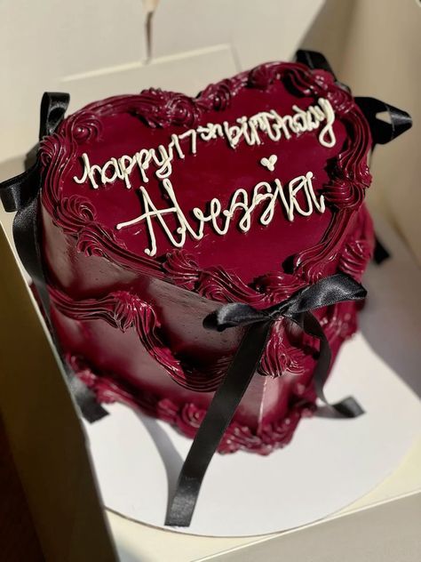 #BEAUTY, #RELATIONSHIPS #Fashion #Animals #Outfits #Winter Outfits #Animals Strange Cake Designs, Mini Vintage Heart Cake, Red Heart Cake Birthday, 21th Birthday Cake Ideas, Red Bday Cake, Dark Red Cake, Red Cake Designs Birthday, Red Cake Aesthetic, Red Birthday Aesthetic