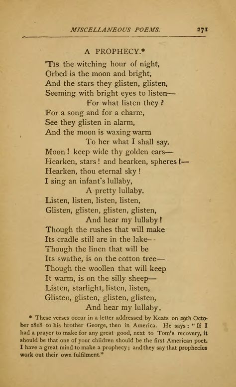 Page:Keats - Poetical Works, DeWolfe, 1884.djvu/287 - Wikisource, the free online library Keats Poetry, Keats Poems, Letter Addressing, Free Online Library, Soul Poetry, Books Cover, Vintage Book Cover, Dead Poets Society, American Poets