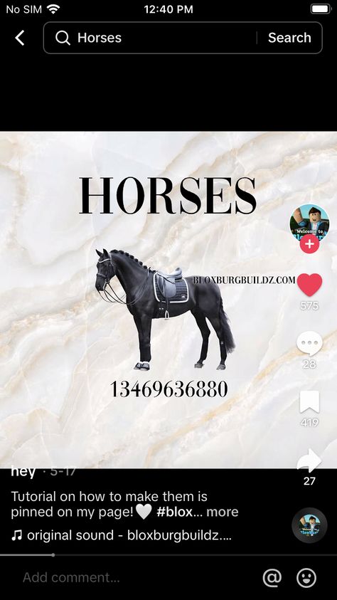 Farm Outfit Codes Bloxburg, How To Make A Horse In Bloxburg, Bloxburg Horse Riding Codes, Bloxburg Stables, Horse Decals Bloxburg, Bloxburg Animals, Bloxburg Images, Bloxburg Farm, Bloxburg Photos