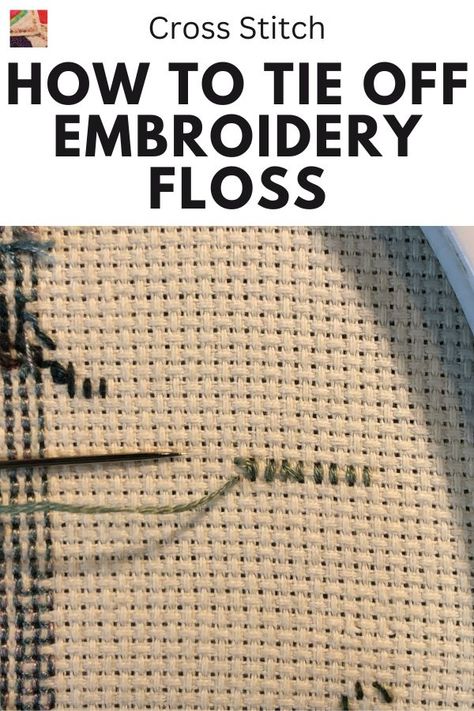 Learn how to end embroidery floss without using a knot. This technique is used for both cross stitch and needlework. Tie Off Embroidery, Beginning Embroidery, Continental Stitch, Stitch Techniques, Everything Cross Stitch, Tent Stitch, Plastic Canvas Stitches, Quilting Videos, Cross Stitch Thread