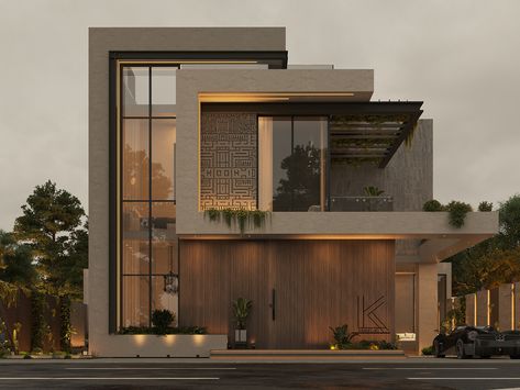 Villa Exterior Design, House Outer Design, Facade Architecture Design, Contemporary House Exterior, Modern Villa Design, Modern House Facades, House Arch Design, Architecture Model House, Architect Design House