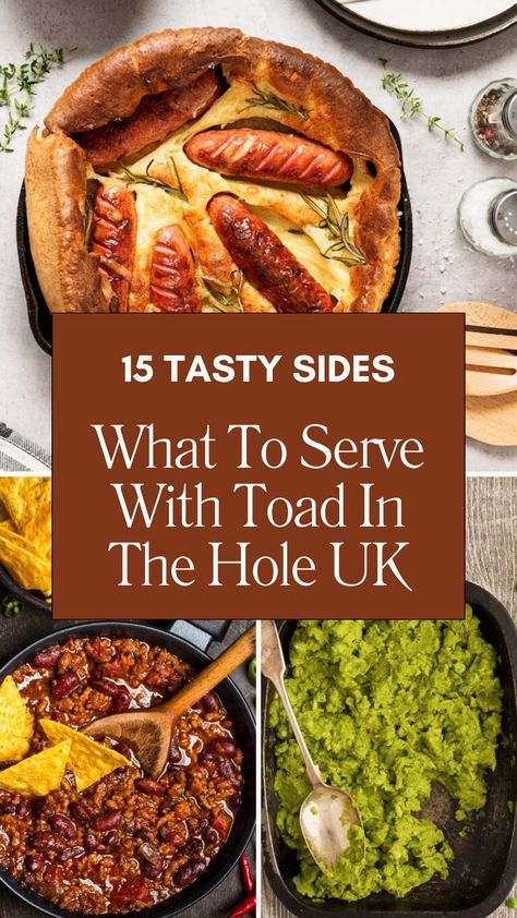 What To Serve With Toad In The Hole UK ( 15 Tasty Sides) Toad In A Hole Recipe, British Side Dishes, Toad In The Hole Recipe, Red Cabbage Salad, Toad In The Hole, British Dishes, Downton Abby, Hearty Meal, Tossed Salad