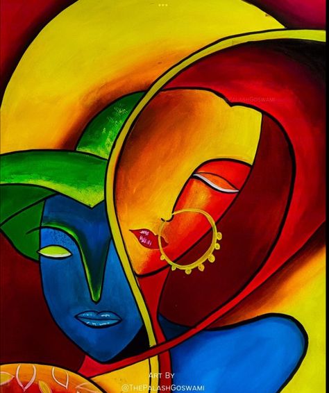 Morden Paintings, Radha Krishna Oil Pastel Drawing, Abstract Radha Krishna Painting, Radha Krishna Abstract Art, Abstract Krishna Painting, Radha Krishna Abstract Painting, Krishna Abstract Painting, Serene Pictures, Radha Krishna Painting