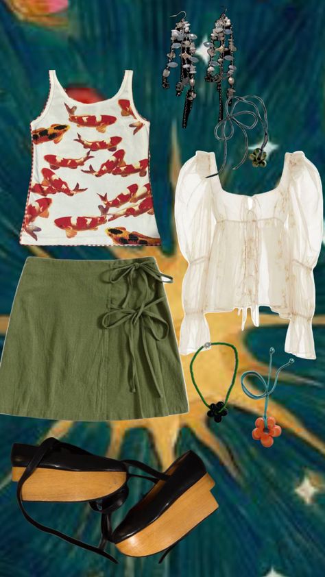 Aquatic Aesthetic Fashion, Aquatic Themed Outfit, Siren Aesthetic Outfit Casual, Fish Themed Outfit, Oceancore Aesthetic Outfits, Aquarium Aesthetic Outfit, Sharkcore Outfits, Bachlorette Outfit Ideas, Aquarium Fits