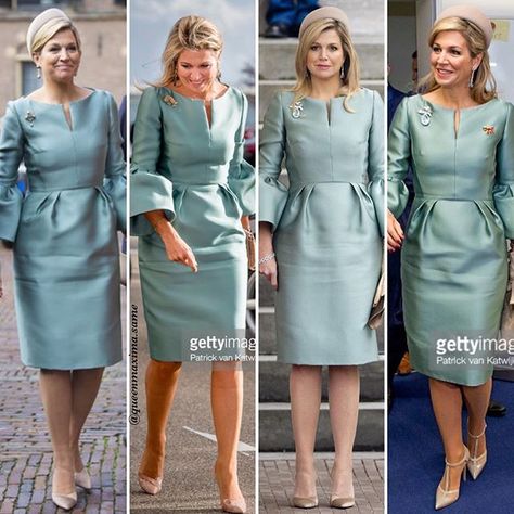 WEBSTA @queenmaxima.same • Same dress for Queen Maxima of the Netherlands ❤️ . 1 : Queen Maxima in 2013. 2 : Queen Maxima in 2017. 3 : Queen Maxima in 2014. 4 : Queen Maxima in 2017. . What is your favorite? 👗 . Queen Maxima Dresses, Blue Lace Long Sleeve Top, Ankara Dress Designs, Women Dresses Casual Summer, Royalty Fashion, Princess Diana Fashion, Modest Dresses Fashion, Fashion Dresses Formal, Mother Of Bride Outfits