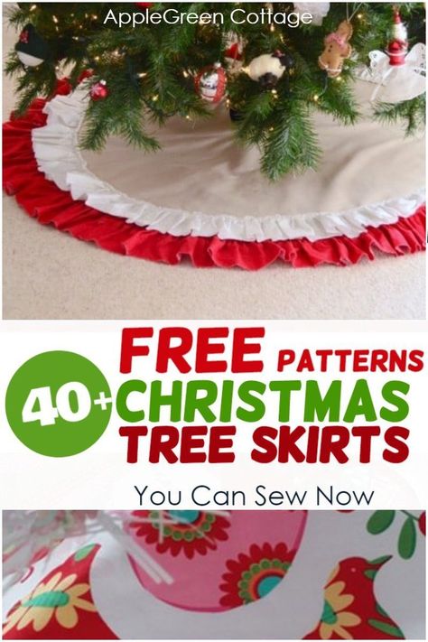 40+ tree skirt free patterns - If you are looking to sew a new Christmas tree skirt, here is a great list of popular free patterns and tutorials for tree skirts for you to try out! For every skill level, from beginners to advanced. Quilted, with pompoms, tree skirts with ruffles, pleated tree skirts - you name it. They have free patterns and tutorials, so you can start sewing right now!