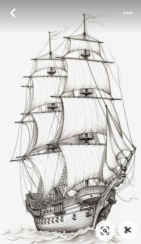 Galleon Tattoo, Pirate Ship Sketch, Sailing Ship Drawing, Pirate Ship Drawing, Black Pearl Ship, Ship Sketch, Ship Pirate, Pirate Ship Tattoo, Marine Tattoo