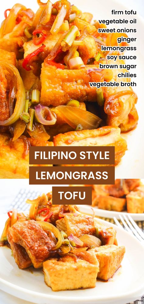 This Lemongrass Tofu recipe is a quick, delicious, and satisfying tofu dish packed with plant-based protein, lemongrass flavor, and other aromatic ingredients. Try this easy vegan Filipino recipe and elevate your palate with this healthy and zesty delight! Lemongrass Tofu, Vegan Filipino, Tofu Recipes Vegan, Tofu Dishes, Sauteed Veggies, Tofu Recipes, Filipino Recipes, Delicious Vegetarian, Fresh Salads