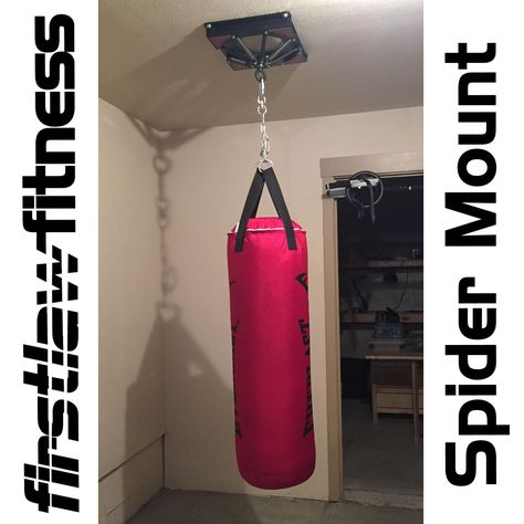 Problem: You want to train with a heavy bag but don't want to shake apart your home gym.  Solution: The Firstlaw Fitness Spider Mount is the best heavy bag mount you can buy for absorbing noise and vibration.  100% made in the USA!  Lifetime Warranty!  Check it out, and all of our unique designs at:  www.firstlawfitness.com  And on Amazon  #firstlaw_firstlaw #homegym #garagegym #bestseller #boxing #training #fitness #fitnessmotivation #fit #training #mma #madeinusa #madeinamerica Heavy Bag Mount, Bag Hangers, Crossfit Equipment, Backyard Gym, Triathlon Motivation, Dream Home Gym, Home Gym Garage, Active Toys, Diy Home Gym