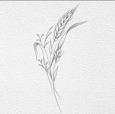 Rye Plant Tattoo, Best Friend Tattoos For Guys, Wheat Tattoos For Women, Hay Tattoo, Ukraine Tattoo Ideas, Small Flower Tattoos For Women, Farm Tattoo, Wheat Tattoo, Cowgirl Tattoos