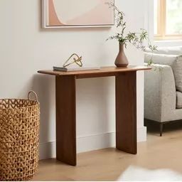 Anton Solid Wood Console Table (39") | West Elm (US) Natural Wood Console Table, Unique Console Table, Small Console Table, Contemporary Console, Entrance Table, Narrow Console Table, Modern Entryway, Entryway Console, Street House