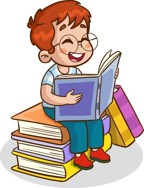 children reading book. kids studying with a book. Vector illustration Someone Reading A Book, Book Vector Illustration, Reading Books Illustration, Reading Cartoon, Book Vector, Children Reading, Kids Reading Books, Cartoon Books, Kids Study