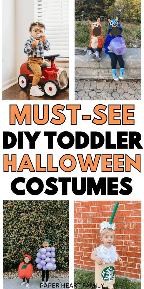 Diy Fun Halloween Costumes, Halloween Costumes For Preschoolers, Halloween Costume 3 Year Girl, Preschooler Halloween Costumes, Diy Creative Costumes Women, Diy One Year Old Halloween Costume, 3 Sisters Costume Ideas, Sister Toddler Halloween Costumes, Kid Diy Halloween Costumes