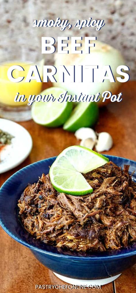 Carnitas Instant Pot, Beef Carnitas, Vegetarian Tacos Recipes, Chipotle Powder, Shredded Beef Tacos, Taco Filling, Grilled Chicken Tacos, Spicy Corn, Mexican Beef