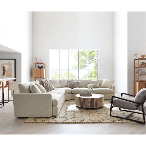 Lounge Deep Wedge 3-Piece Sectional + Reviews | Crate & Barrel Lounge Sectional, 3 Piece Sectional Sofa, Sectional Sofa Couch, 3 Piece Sectional, Pillow Texture, Living Room Sectional, Couches Living Room, Mallard, Three Piece