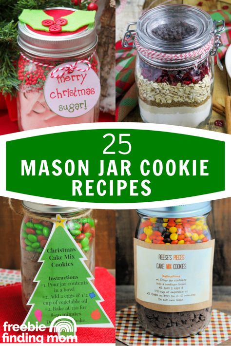 Christmas Cookie Mix In A Jar Gift, Small Co Worker Christmas Gifts Cute Ideas, Cookie Jar Recipe Gift, Cookie Jar Christmas Gifts, Pint Cookie Jar Recipes, Fall Cookies In A Jar, Cookies In A Jar Recipe Printables, Pint Size Mason Jar Gifts, Christmas Jars Ideas