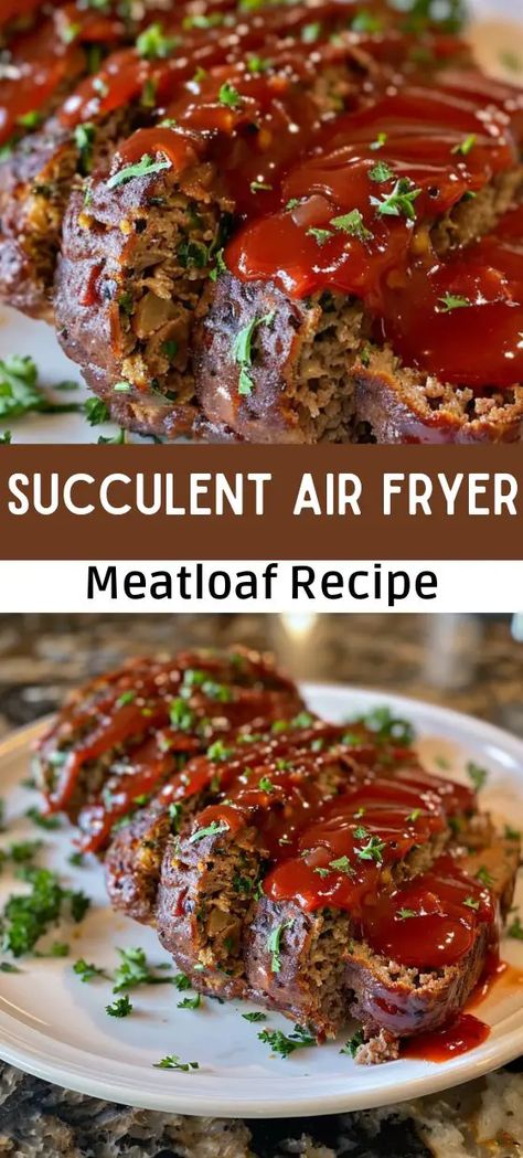 Succulent Air Fryer Meatloaf Recipe  Quick  Easy Almond Flour Meatloaf, Ninja Meatloaf Recipe, Air Fryer Meatloaf Cooking Time, Air Fryer Meatloaf Recipes Easy, Meatloaf Air Fryer Recipes, Meatloaf Instant Pot, Meatloaf In Air Fryer, Meatloaf Cook Time, Air Fryer Meatloaf Recipe