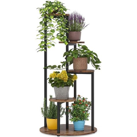 4-Tier Plant Stand Indoor, Tall Wood Plant Shelf Holders, Set of One - 19.68”L* 19.68”W* 40.94”H - Bed Bath & Beyond - 35541794 Corner Plant Shelf, Tiered Plant Stand Indoor, Vintage Plants, Tattoo Plant, Corner Plant, Tall Plant Stands, Support Pour Plante, Wooden Plant Stands, Support Plante