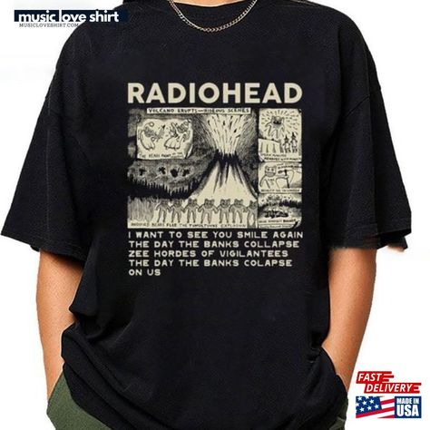 Radiohead Shirt Vintage Retro Concert 90S Band T-Shirt Sweatshirt Unisex Check more at https://musicloveshirt.com/product/radiohead-shirt-vintage-retro-concert-90s-band-t-shirt-sweatshirt-unisex/ Radiohead Shirt, 90s Bands, Cottagecore Y2k, Goth Fairy, Y2k Punk, Cool Clothing, Band Shirt, Radiohead, Music Band