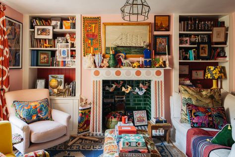 Red And White Curtains, Kitchen Dining Nook, Maximalist Living Room, Victorian Terrace House, Maximalist Home, London Living, Victorian Townhouse, 1 Bedroom Flat, Bright Rooms