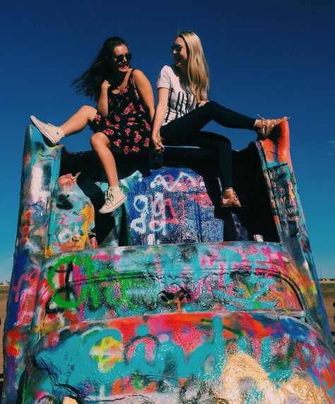 Follow now & Pin 👣 Kel Thomson. • • • Cadillac Ranch I40 Roadtrip, Cadillac Ranch Photoshoot, Route 66 Photoshoot, Desert Car Photoshoot, Western Friend Photoshoot, Best Friend Photoshoot Desert, Cadillac Records, Route 66 Road Trip, Cross Country Trip